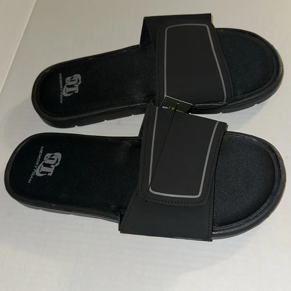 Men’s Revolution Slide Sandals Size Large 11/12‎ Memory Foam NEW